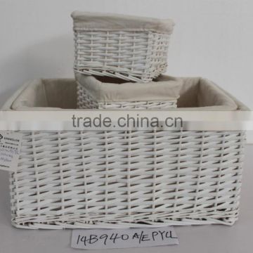 white fashioned willow storage baskets