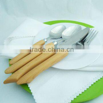 The Stainless Steel Flatware with Wooden Handle