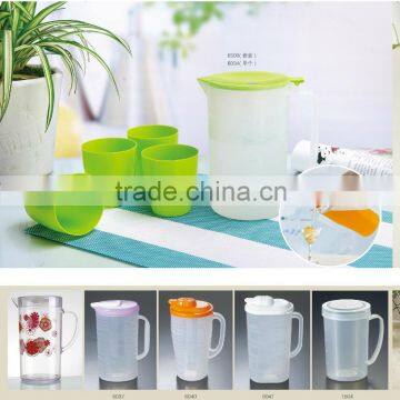 Competitive Factory Price BPA-free Eco-friendly Plastic Cold Water Drinking Pitcher With 4 Cups