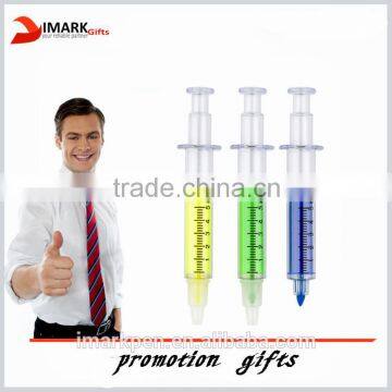 Colorful Promotional Syringe shaped highlighter