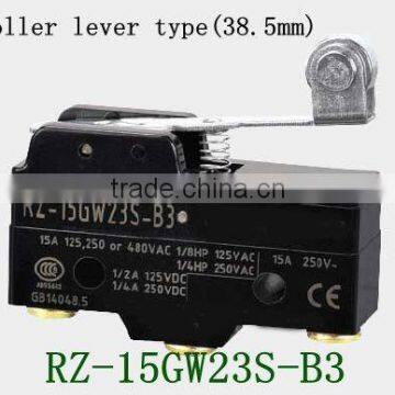 plastic roller lever 38.5mm micro switch snap action switch RZ-15GW23S-B3