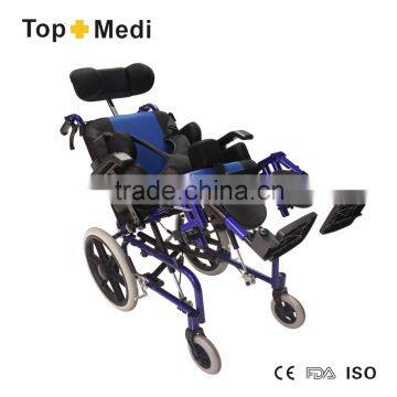 Hot Sale Folding manual steel Wheelchair for handicapped reclining wheelchair for cerebral palsy children