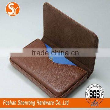 Concise Design Unisex Gender Black and Brown PU Leather Credit Name Card Holder With Cheap Price photo-3