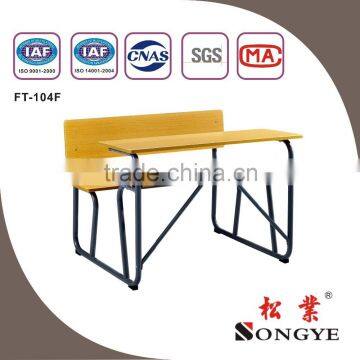 AP Good quality double antique school desk connected school desk and bench double seat school desk