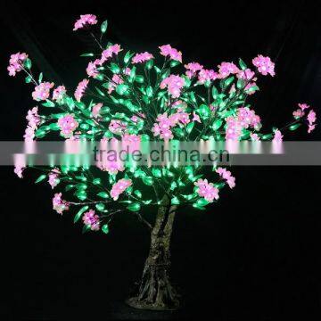MOQ 10pcs green and pink flower tree led light source, artificial 1.8M height christmas tree