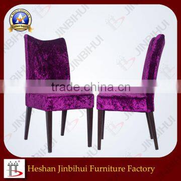 Purple Fabric Stacking Wood Imitation Aluminium Hotel Chair