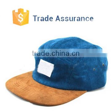 Cheap Custom Blank Corduroy 5 Panel Cap Hats Wholesale/Navy Blue Corduroy 5 Panel Cap /Custom Corduroy 5 Panel Camp Hat