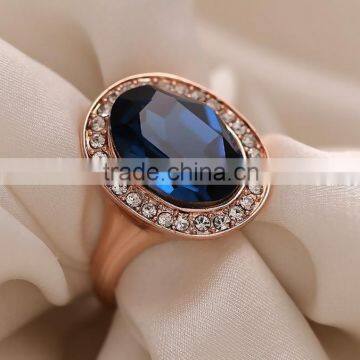 18K gold color rings with blue Gemstone 3gram gold ring