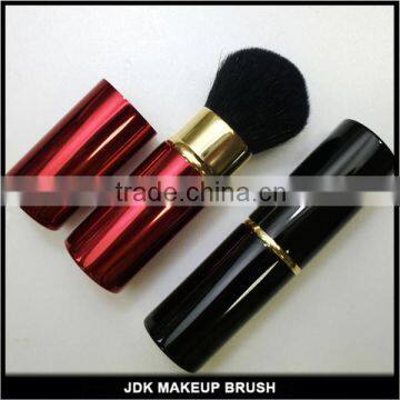 Portable Cap Slide Brush Retractable Face Brush Retractable Powder Brush With Shiny Red and Black photo-3