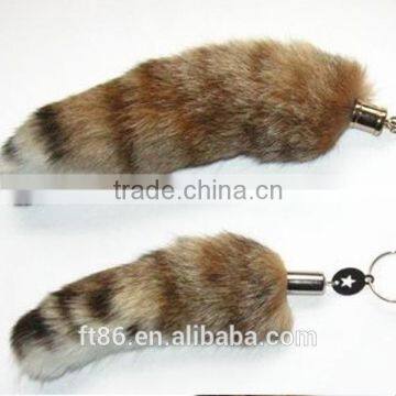 plush leather keychain animal rabbit keyring artificial foxtail