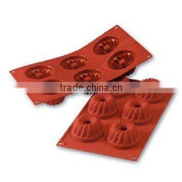 6 gugelhopf pastry baking moulds