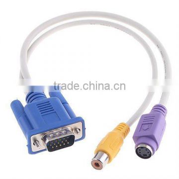 PC VGA to TV S-Video / RCA OUT Converter Cable Adapter