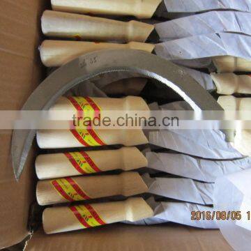 Steel Grass Tooth Sickle With Wooden Handle on Hot Sale
