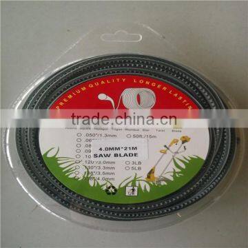 4.0mm*21m saw blade commercial grade black color grass cutter nylon line