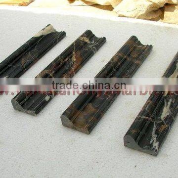 NEW BLACK AND GOLD ( MICHAEL ANGELO) MARBLE CHAIR RAIL MOLDING photo-2