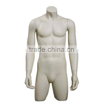 Matt White Male Bust Form With Arms Without Base Mannequin Display