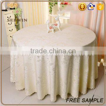 Jacquard Disposable Round White Table Cloths photo-2