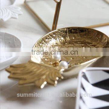 Table Decoration Ceremic Golden and White Pineapple Tray photo-2