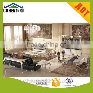 Modern Style Square Stainless Steel Marble Top Side/end Table Decoration photo-2