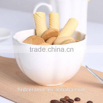 wholesale 400ml cheap customized white ceramic baking home bowl