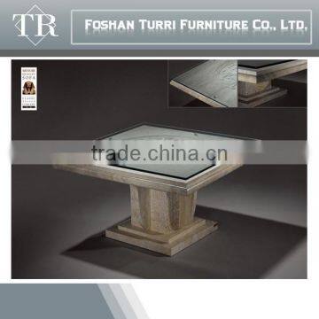 high quality natural marble with hand carved square coffee table