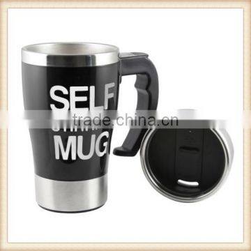 Stainless Lazy Self Stirring Mug Auto Mixing Tea Coffee Cup Office Gifts Black photo-2