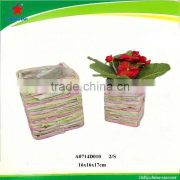 natural handmade rattan flower vase