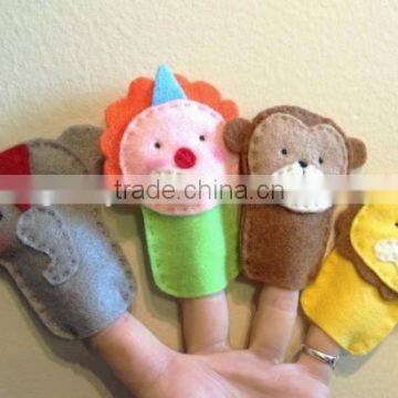 2017 best selling new product decorative custom handmade fabric fashion innovative animal felt finger puppet wholesale