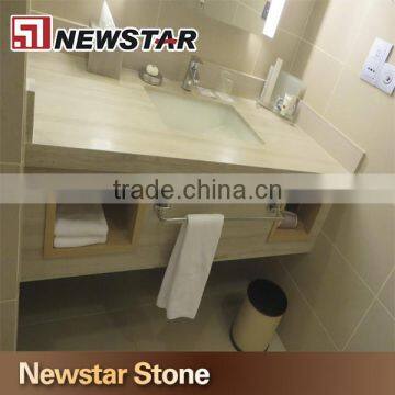 Newstar White Wooden Graining Marble Decoration Countertop Fancy Vanity Top photo-2