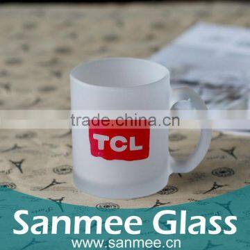 frosted decal glass mug machine pressed