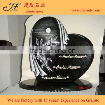 carved flower headstone black granite pet headstone tombstone flower shape sculpture