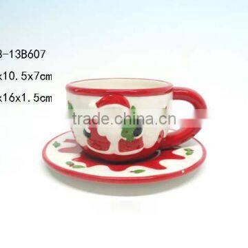 Bulk ceramic tea cup and saucer for Christmas