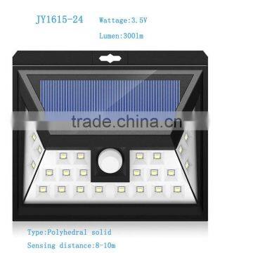 24 LED solar motion sensor light With 5 LEDs Both Side, 120 Degree Wide Angle Motion Sensor, outdoor Wall Lights for Patio