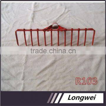 R103 Steel Material Red Paint Sprayed Farming Tools&Garden Tools Rake