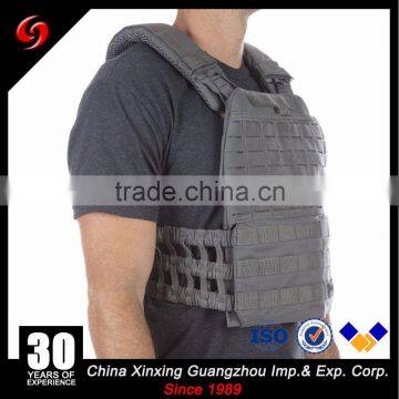 Police tactical vest plate carrier for insering bulletproof plate with molle system