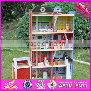 2016 Hot Sale Baby Wooden Model Doll House,pretend Toy Kids Wooden Model Doll House W06A138 photo-3