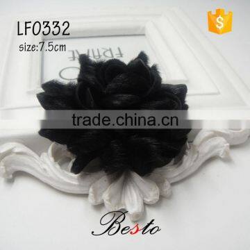 New Italy style black leather flower with surface surface and soft touch for shoes decoration