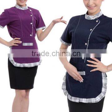 2016 High Quality Hot Sell Short Sleeve Fashion Hotel Staff Uniform