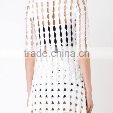 New Style Girls Fashion Cutting High Neck Blouse Wholesale OEM Service photo-2