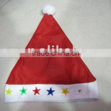 Red Felt Christmas hat with lights (HL-022)
