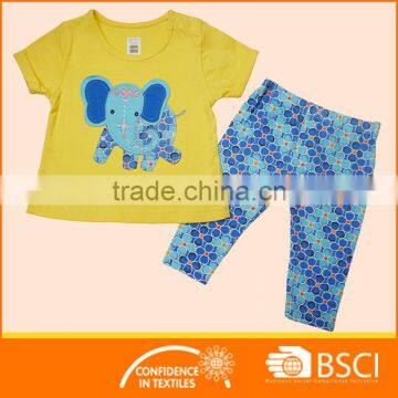 Fancy Kids Animal Applique Wear Matching Legging Cloth Set