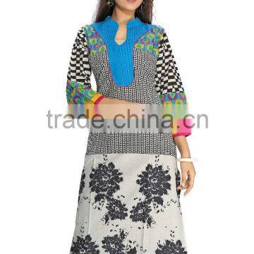 On Pure Cotton Fabric Long Kurtis/long skirt with kurti