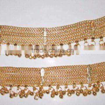 GOLD Tone Chain ANKLET PAYAL Foot Bracelet photo-3