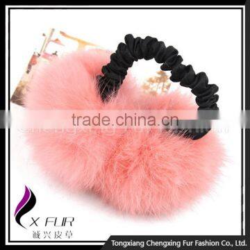 CX-E-21 Genuine Rabbit Fur Ball Elastic Hair Band ~Mixed Colors photo-2