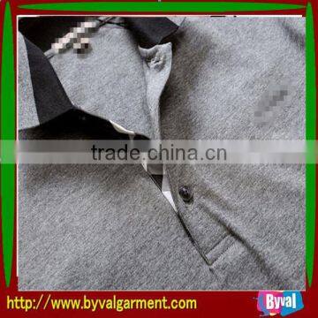 Wholesale Good Quality Low Price Dark Gray Polo Neck Pique Plain Color Polo Shirt photo-4