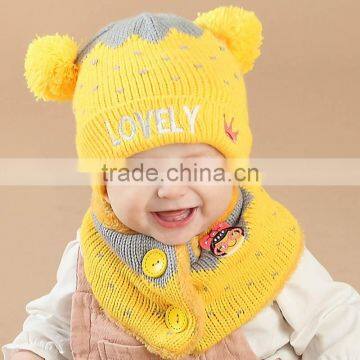 TC17001 Hot Sales Cute Baby Pom Pom Hat New Fashion Winter Warm Knitting Pattern Baby Beanie Hat photo-3