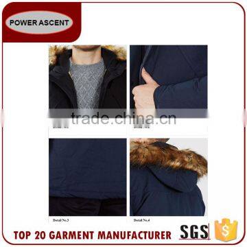 Men Winter Polyester Made Padded Quilting Jacket With Fur Hood photo-3