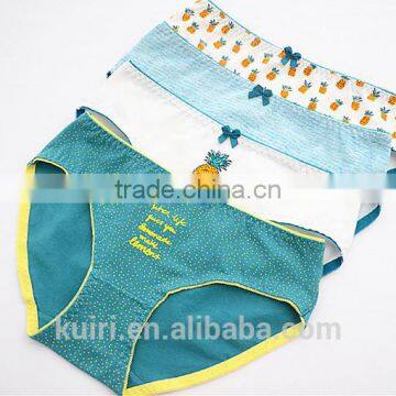 Cotton Boxer Ladies Underwear Manufacturers Pineapple Printed Grid Cute Panties E7 photo-4