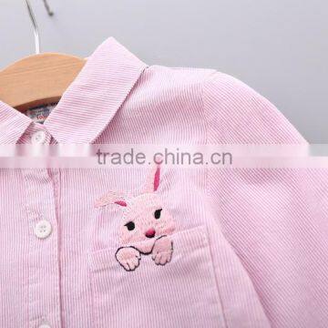 S33445W Girls Blouse New Autumn Children Clothing Cartoon Rabbit Child Cotton Shirts photo-5
