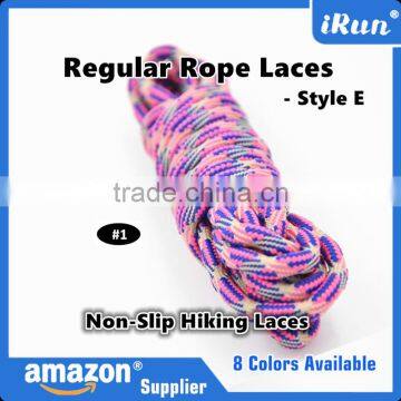 Top Quality To Sale Non-Slip Hiking Rope Laces - Runner Hiker Sneaker Yeezy Rope Shoelaces - Retail Packaging - Purple/Blue/Pink